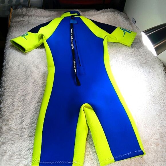 Wavelength Vibrant Blue/Yellow Wet Suit Rash Guard Spring Suit XS Unisex........ - Picture 9 of 10